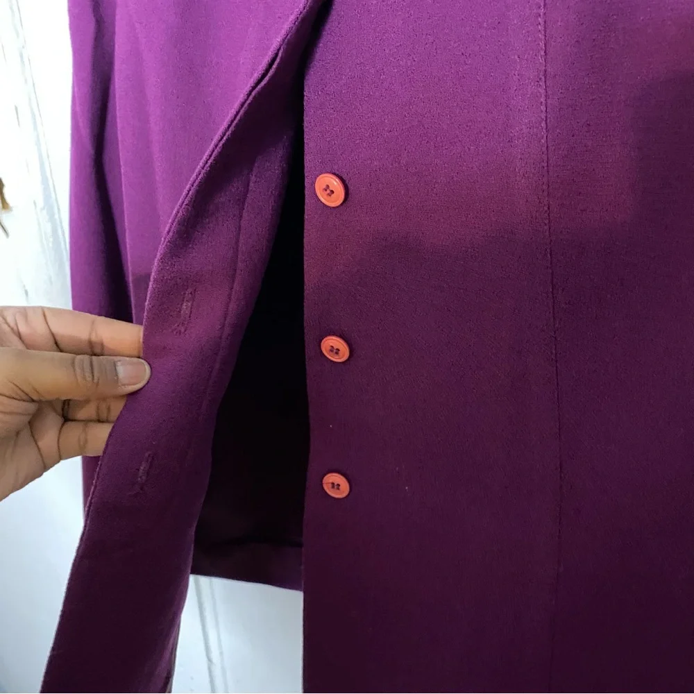 VINTAGE : Kasper : size : 8 : 100% wool plum purple matching blazer & skirt set - Picture 5 of 16